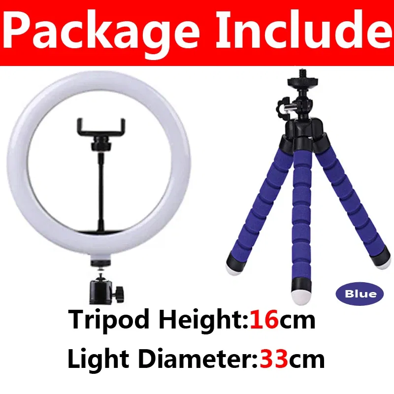 Color: light yellow - 10 inch LED Selfie Ring Light Dimmable Photography Fill Lamp with Mini tripod for Mobile Phone Live Video Photo Studio Ringlight