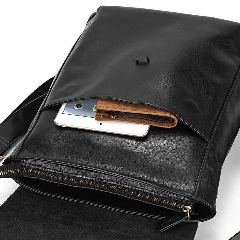 Color: Beige - Men Genuine Leather Backpack Top Quality Nappa Leather Flap Women Rucksack Natural School Bag Office Daypack Black Travel Pack