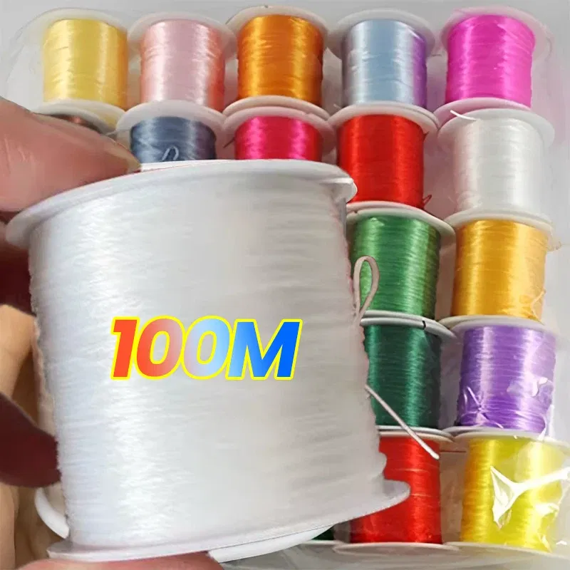 Color: Green, Size: S - DIY Fishing Lines Elastic Crystal Beading String Stretchable Thread For Bracelet Necklace Nylon Rubber Jewelry Making Supplies