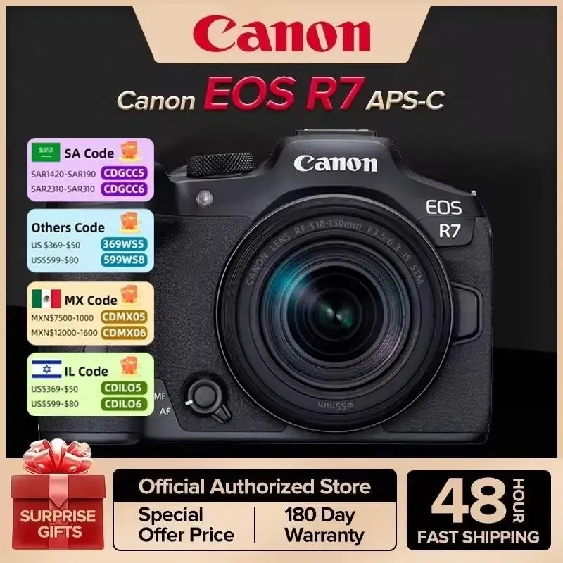 Color: Beige, Ships From: CHINA - New! EOS R7 APS-C Flagship Professional Mirrorless Digital Camera High-Speed Continuous Shooting 4K Video