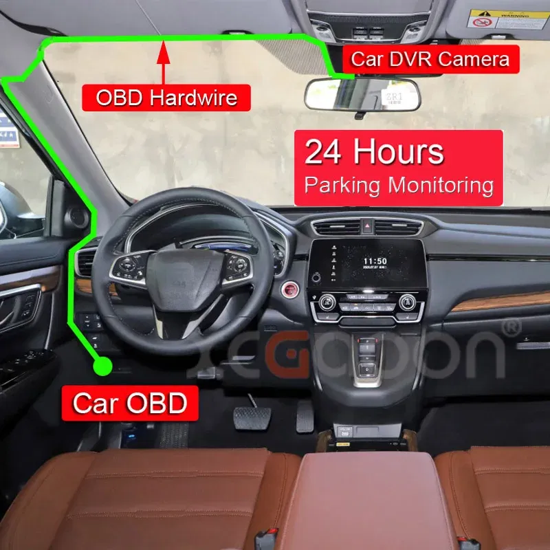 Color Name: Black - XCGaoon 24Hours Car OBD Hardwire Kit With Mini Mico USB Port 5V 3A Charging Cable For XiaoMi 70Mai YI 360 Dash Cam DVR