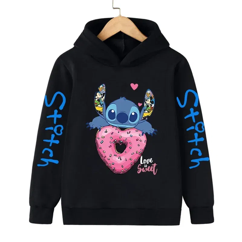 Color: WHITE, Size: M - New in Cool Stitch Hoodie Children Cartoon Clothes Kid Girl Boy Lilo and Stitch Sweatshirt Manga Hoody Baby Casual Top