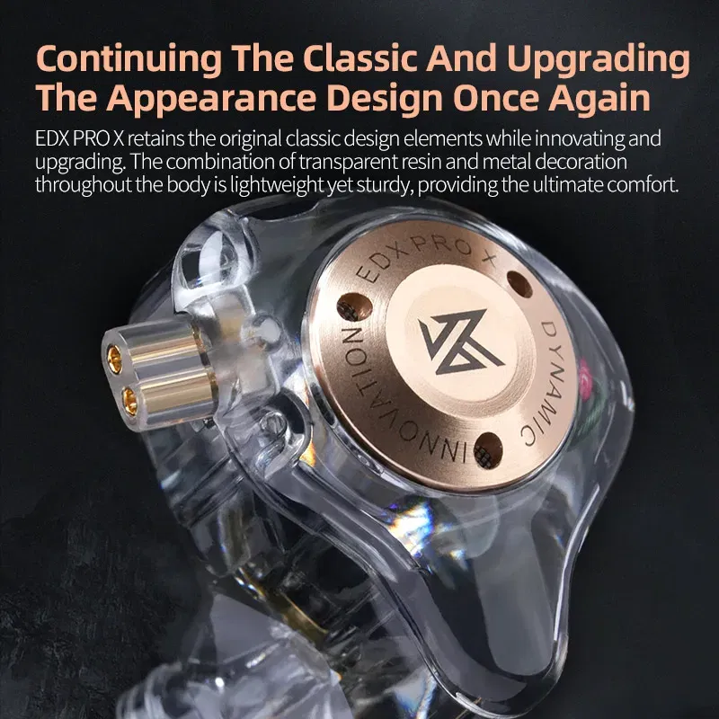 Color: GRAY - KZ EDX Pro X Dynamic Drive Earphone HIFI Bass Music Earbud Sport Noise Cancelling In Ear Headset with 2Pin Detachable Cable