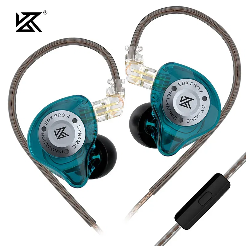 Color: GRAY - KZ EDX Pro X Dynamic Drive Earphone HIFI Bass Music Earbud Sport Noise Cancelling In Ear Headset with 2Pin Detachable Cable