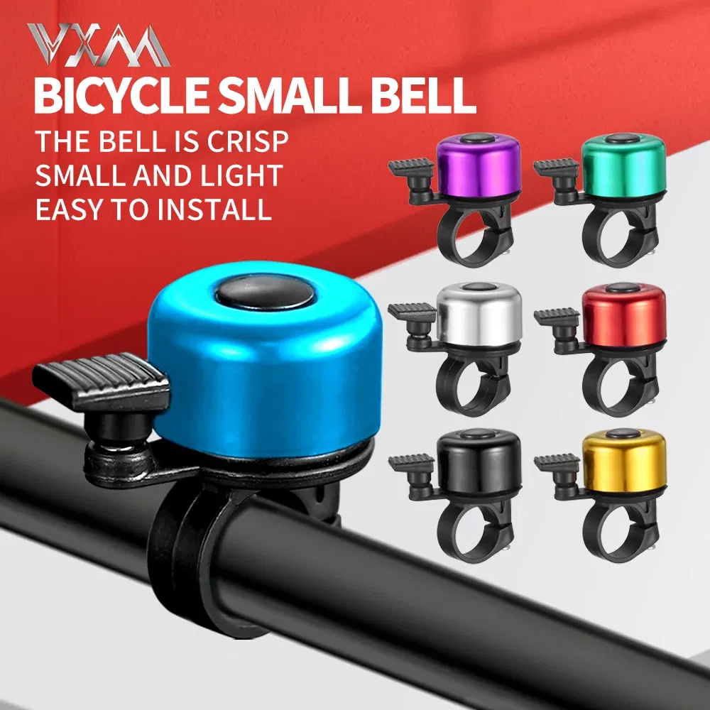 Color: Yellow - VXM Bicycle Bell MINI Aluminum Alloy Bike Ring Bell Safety Warning Alarm Loud Sound Handlebar Bell MTB Horn Cycling Accessories