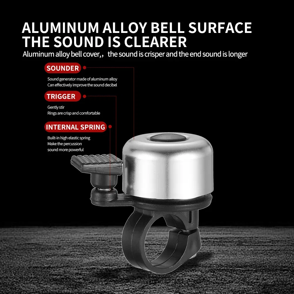 Color: Yellow - VXM Bicycle Bell MINI Aluminum Alloy Bike Ring Bell Safety Warning Alarm Loud Sound Handlebar Bell MTB Horn Cycling Accessories