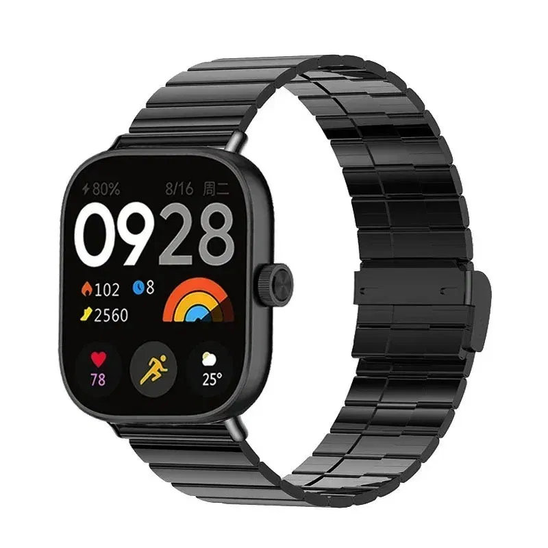 Color: WHITE, Size: XXL - Bracelet For Xiaomi Redmi Watch 4 Strap Stainless Steel Watchband Xiaomi Mi Band 8 Pro Bracelet Xiaomi Redmi Smart Watch 4 Strap