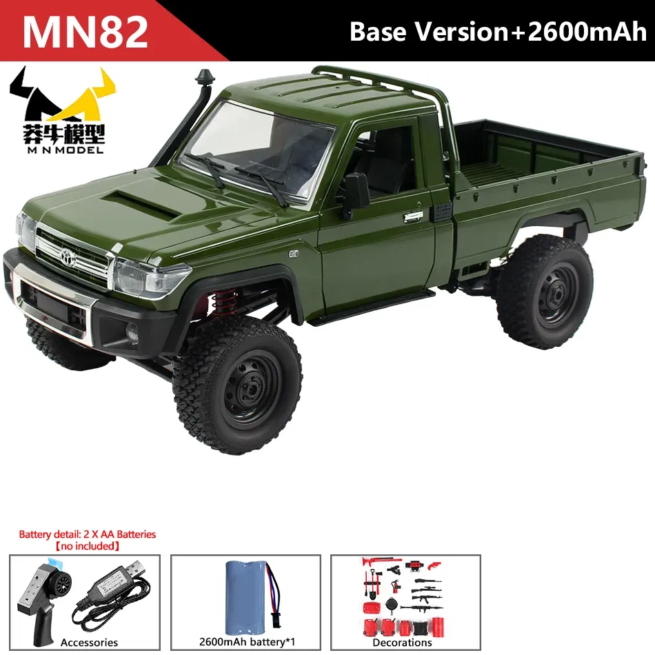 Color: Clear - MN MODEL 1/12 4x4 2.4G Remote Control Climbing Car Professional LC79 Truck Off-road Vehicle Rock Crawler All Terrain Pickup Toy