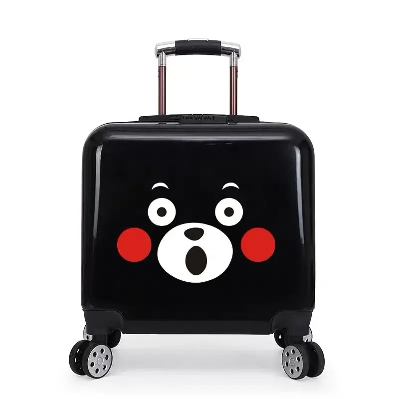 Color: Gold, Luggage Size: 18Inches 450mm - New boy cartoon trolley case kids suitcase rolling luggage girl lovely trolley box children school luggage bag with wheels
