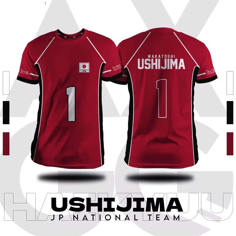 Color: Beige, Size: XXS - Haikyuu Fukurodani Red Cartoon Anime Cosplay Men Jersey Summer Short Sleeve Children Tee Top 2024 New Fashion Mens T-shirt