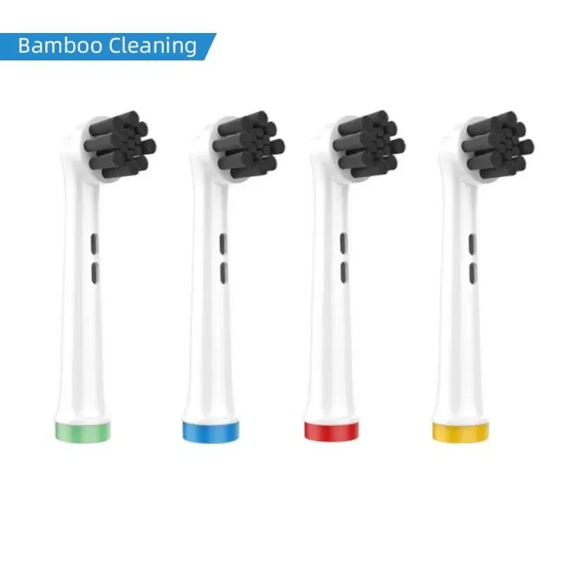 Color: black - 4PCS Dupont Bristle Electric Toothbrush Heads Whiten teeth/Daily Clean/Precison Cleaning/Soft Care Teeth Function For Oral B