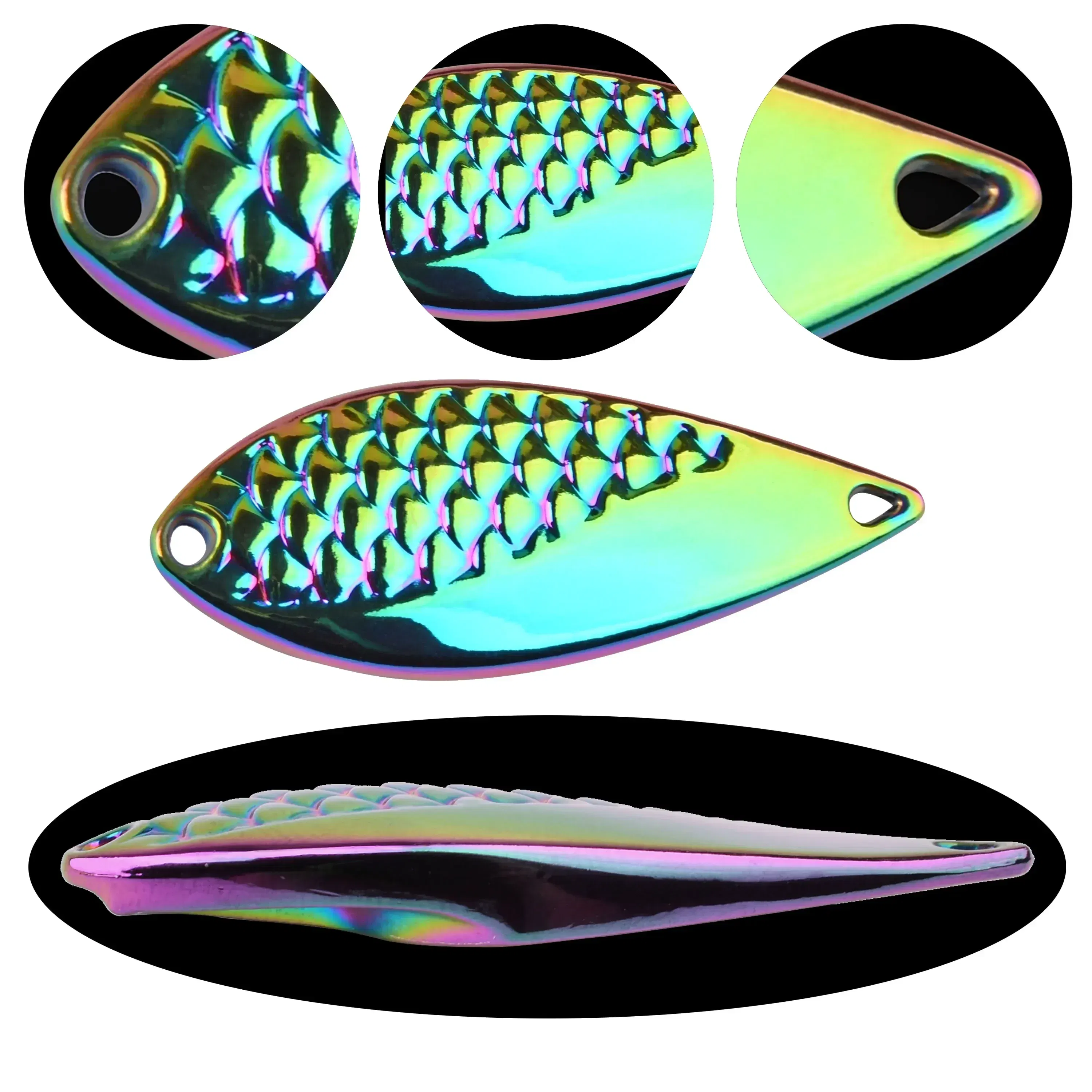 Color: Saddle Brown - Metal Spoon Sequin Fishing Lure 2.5g 3.5g 5g 7g 10g 15g 20g Pesca Leech Jig Wobbler Crankbaits for Fly Fishing Hard Baits Lures