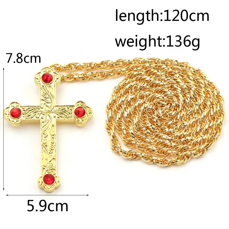 Color: Dark Green, Cross Size: 13 inches - Christian Prayer Jewelry Talisman Pendant Necklace Russian Slavic Charm Orthodox Eastern Church Cross Necklaces Men Women