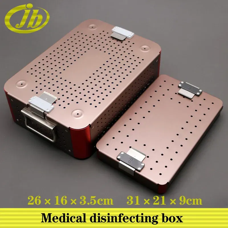 Color: Khaki, Ships From: CHINA - Medical disinfecting box surgical operating instrument single-deck aluminium alloy coffee autoclave sterilization