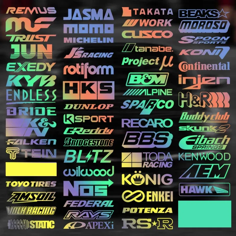 Color: Red - 15CM Motorcycle stickers Random 15pcs Racing Sponsor Set Cool Reflective Car Vinyl Decal for JDM EDM Race Turbo Drift - 61Styles