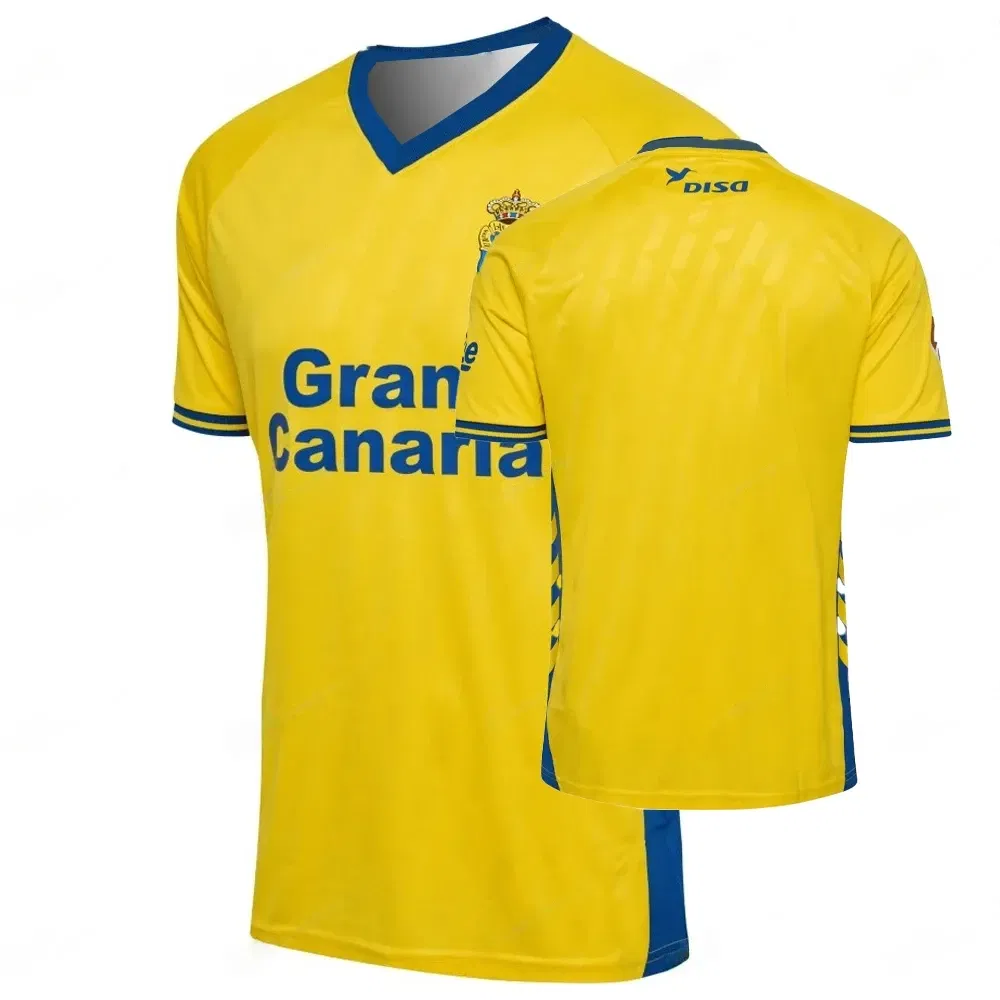 Color: Blue, Size: Mother 4XL - Spanish Season New Culture UD Las Palmas Casual 3D Printed T-shirt Football Uniform Adult Children Men's Summer General Top