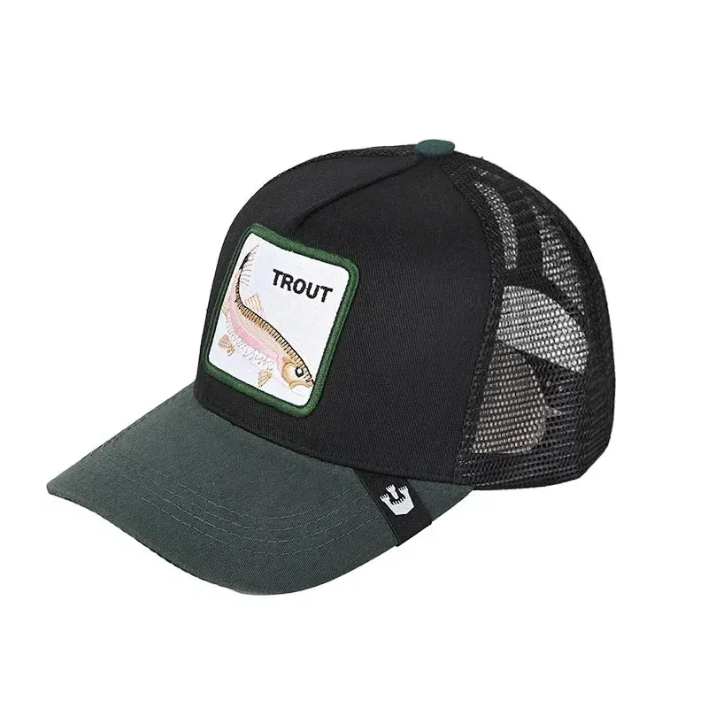 Color: ROYAL BLUE - Baseball Caps Men Women Snapback Hip Hop Cap With Fashion Animals Embroidery Summer Breathable Mesh Trucker Caps Streetwear Bone