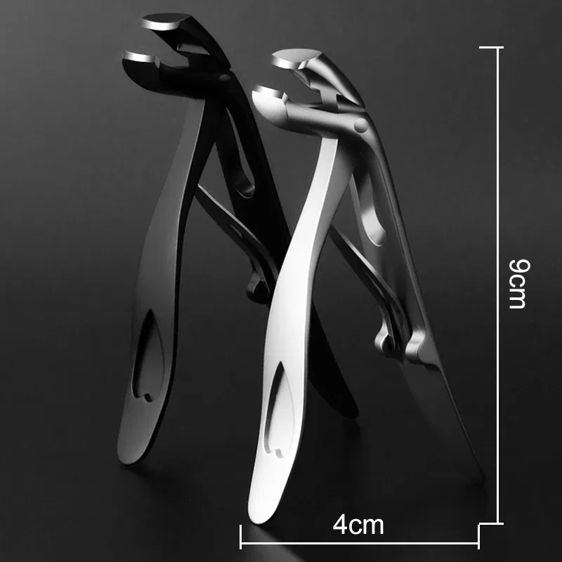 Color: black - 1Pcs Toenail Clippers Wide Jaw Opening Thick Nails Cutter Long Handle Stainless Steel Professional Fingernail Clipper