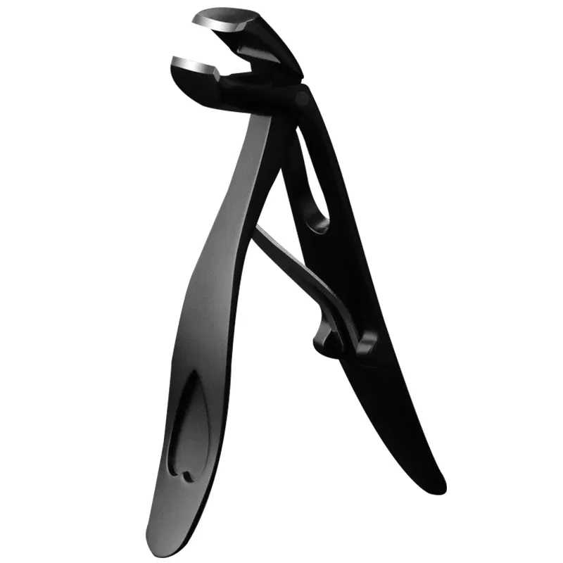 Color: black - 1Pcs Toenail Clippers Wide Jaw Opening Thick Nails Cutter Long Handle Stainless Steel Professional Fingernail Clipper