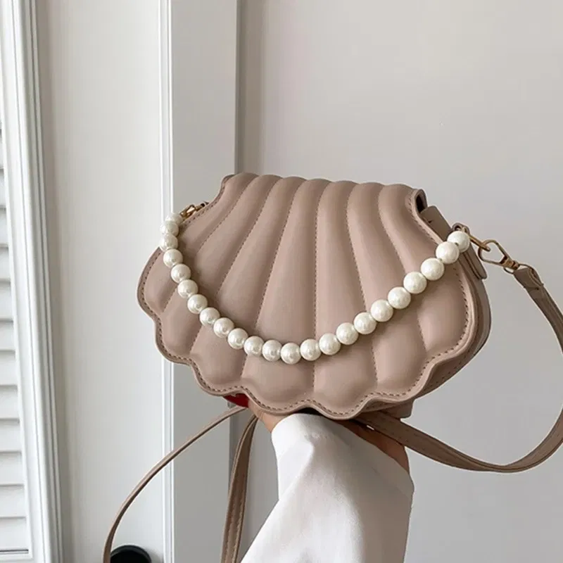 Color: WHITE - All-matching Bag for Women Shoulder Bag Ladies Pearl Chain Handbag Evening Bags Fashion Crossbody Bag