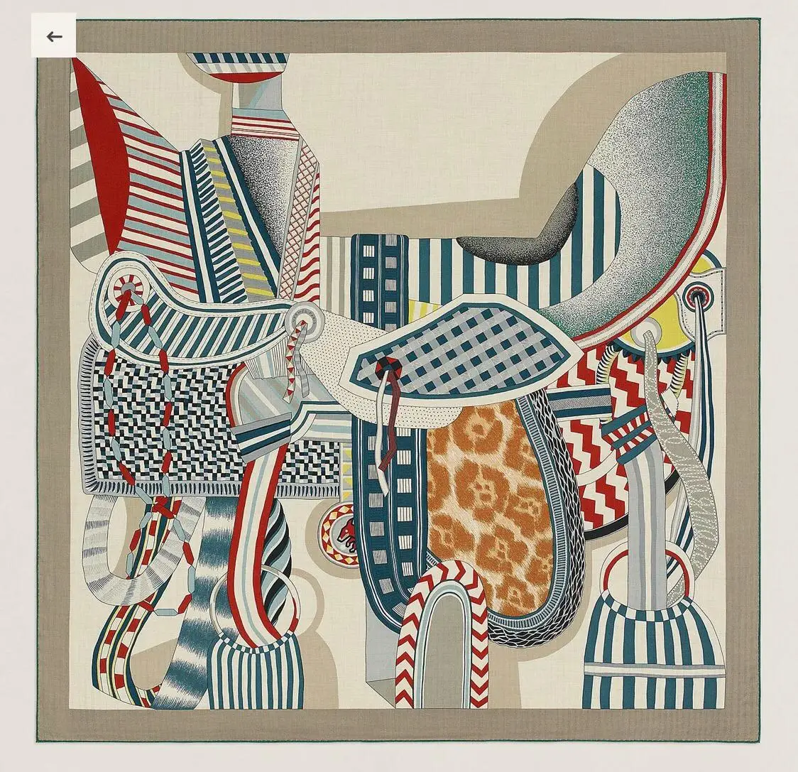 Color: Blue - This Super Beautiful Saddle Print Silk Scarf Is A Hand-curled Twill Scarf/scarf/shawl Made with The Most Advanced Technology.