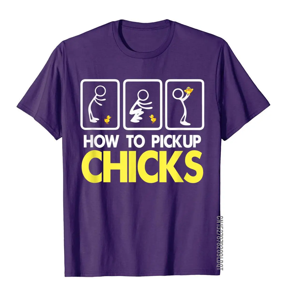Color: PURPLE, Size: XXL - How To Pick Up Chicks Shirt Cute Pick Chicks 101 T-Shirt Cotton Tops & Tees For Men Printing Top T-Shirts Casual Hip Hop