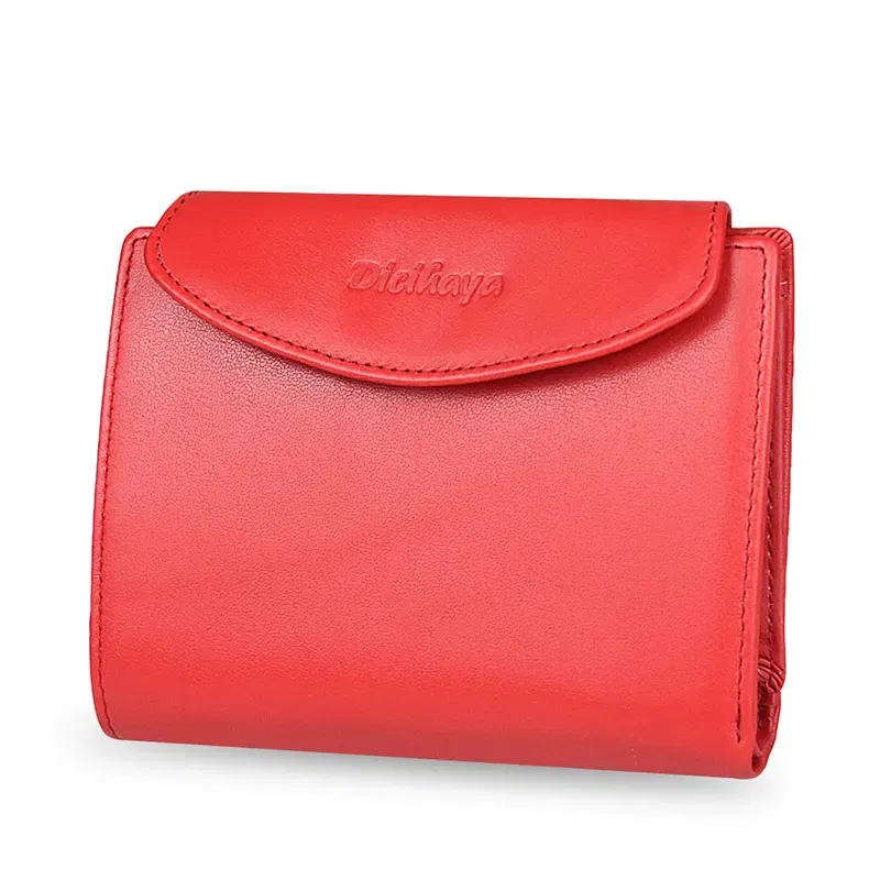Color: army green - Genuine Leather Women Wallet Coin Purse For Girls Female Small Portomonee Lady Purse Money Bag Card Holder for Women Mini Clutch