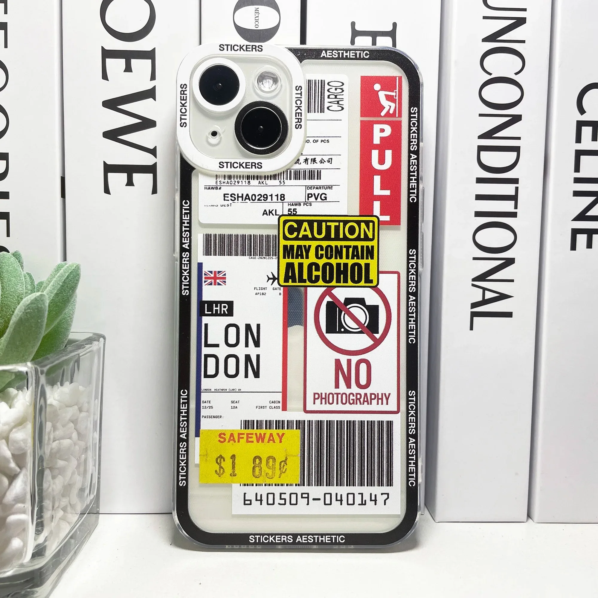 Color: Gold, Material: Plastic - Mix Labels Collage Stickers Aesthetic Phone Case For Samsung Galaxy S10 S20 S21 S22 S23 S24 FE Plus Ultra Note 20