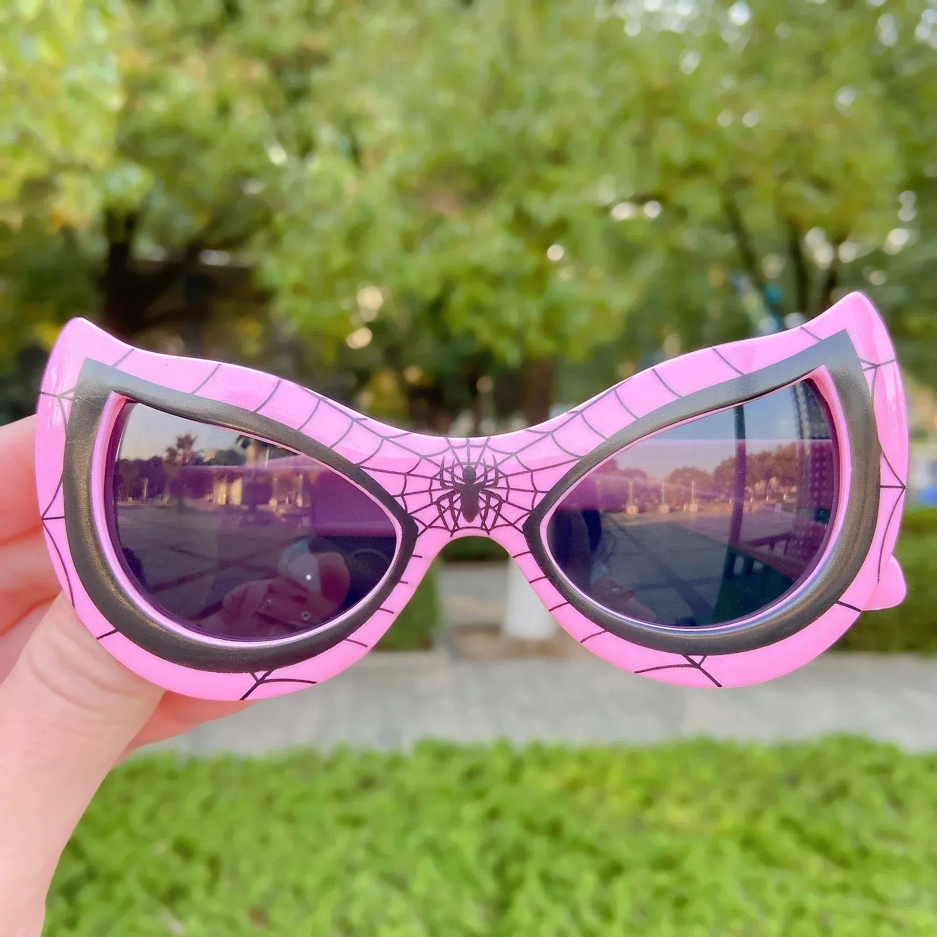 Color: GRAY - NEW Disney Spiderman Sunglasses Plastic Action Toys Figure Anime Spider Cartoon Fashion Sunglasses Cute Gifts For kids toys