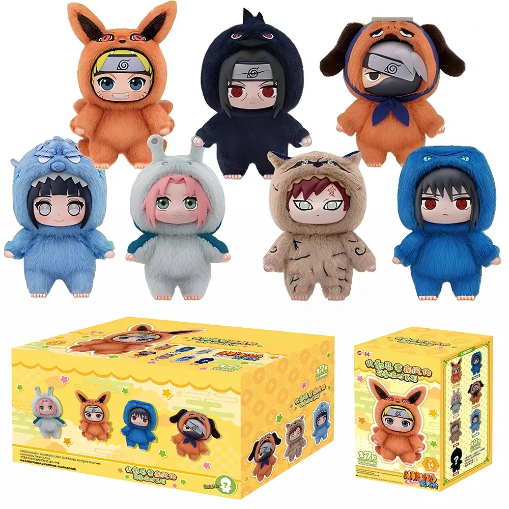 Color: WHITE - In Stock Original TOP TOY Naruto EAKI Cute Beast Party Sasuke Vinyl Cute Plush Blind Box Figure Pendant Gift