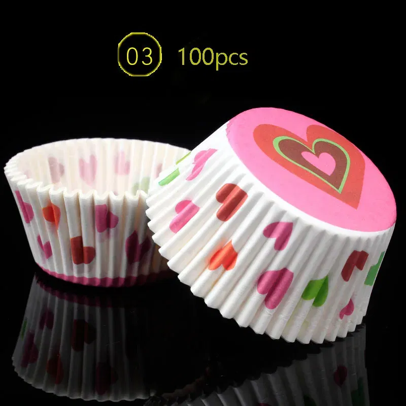 Color: SKY BLUE - 100pcs Cake Muffin Cupcake Paper Cups Cake Box Cupcakes Liner Mold Kitchen Baking Accessories Cake Mold Cooking Tools