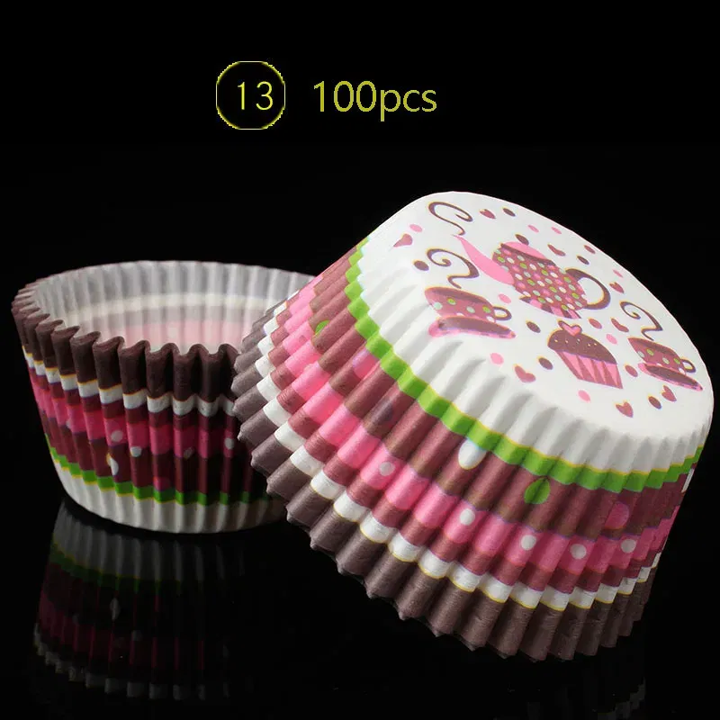 Color: SKY BLUE - 100pcs Cake Muffin Cupcake Paper Cups Cake Box Cupcakes Liner Mold Kitchen Baking Accessories Cake Mold Cooking Tools