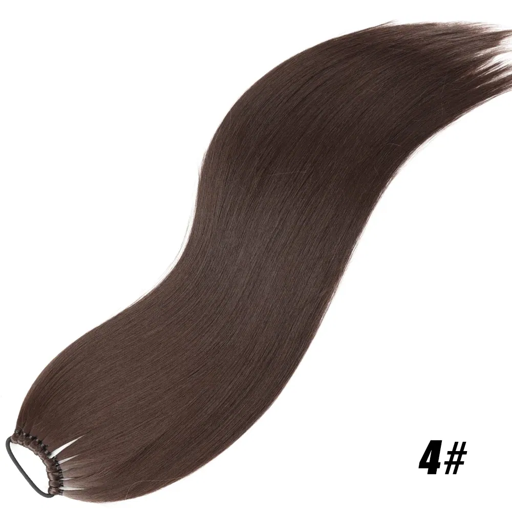 Color: 1B/27HL, Ships From: CHINA, Stretched Length: 24inches - 24 Inch Synthetic Ponytail Extensions Black Natural Braided Pony Tail Hairpiece Long Straight Rubber Band Hair For Women