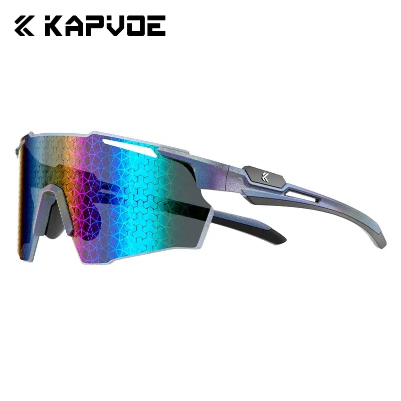 Color Name: Silver - KAPVOE New Technology Nano Lenses Cycling Glasses Bike UV400 Eyewear Outdoor Sports Sunglasses Men Women Road Bicycle Goggles
