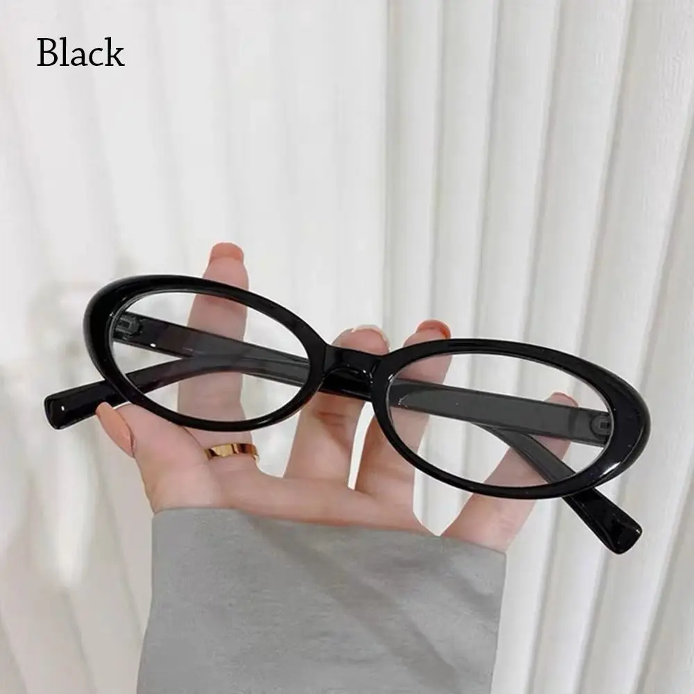 Frame Color: black - Y2K Retro Oval Frame Glasses Women Female Sweet Cool Eyewear Trend Reading Computer Anti Blue Light Eyeglasses