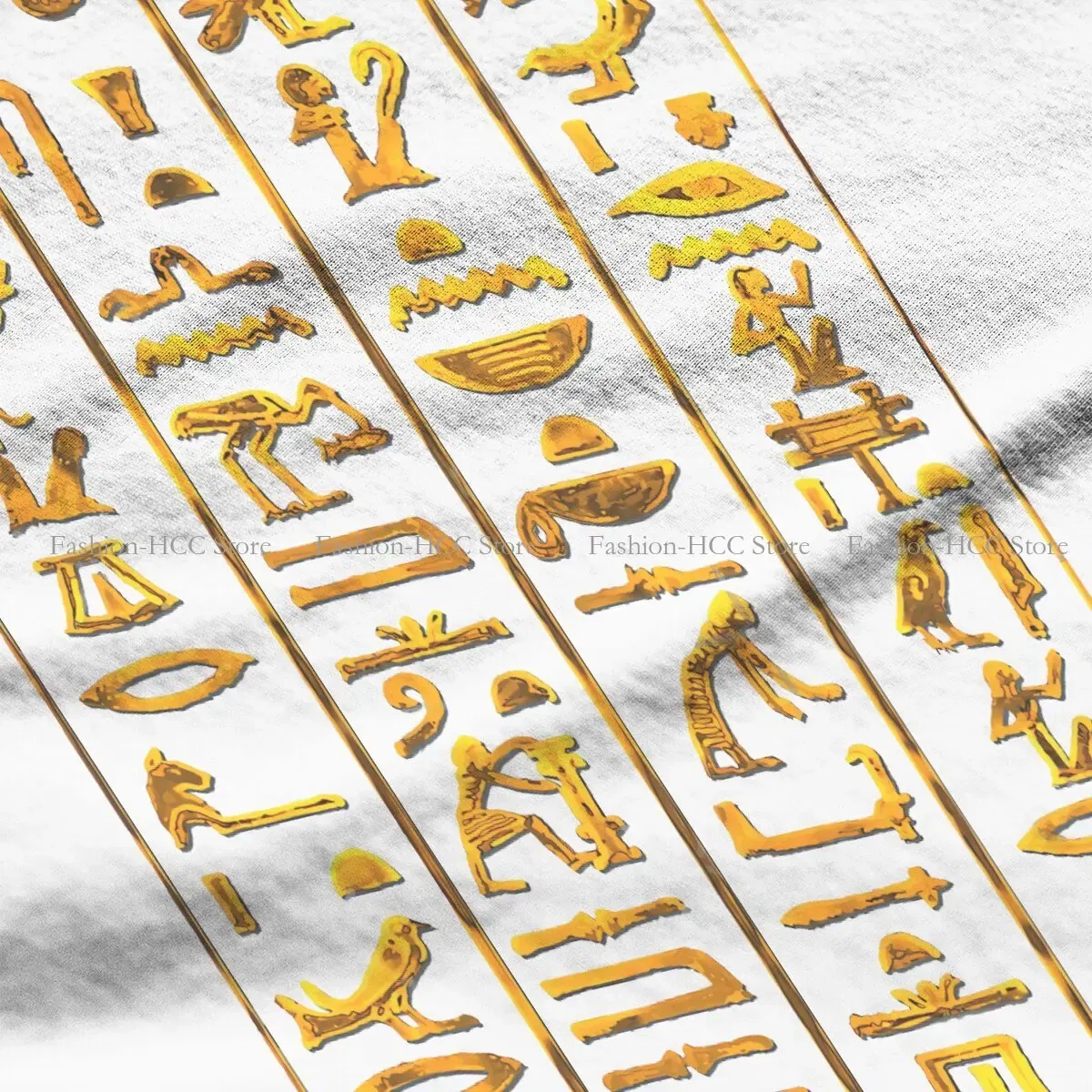 Color: black, Size: XXXL - Ancient Egypt Culture Polyester TShirts Hieroglyphs Gold On Black Distinctive Women's T Shirt Funny Tops