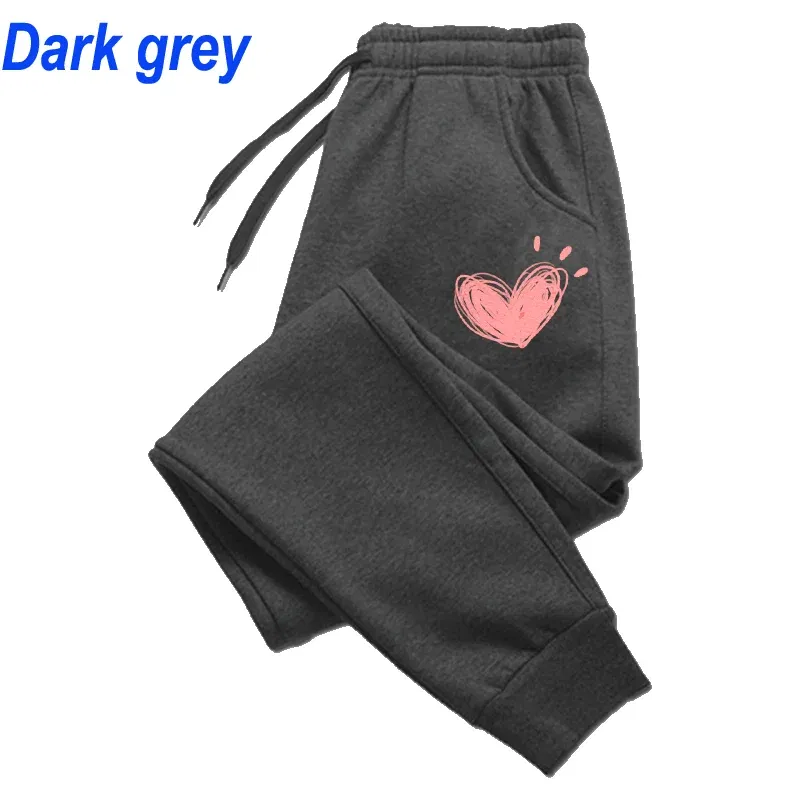 Color: Blue, Size: XXXS - Women Cute Heart Printed Sweatpants Autumn Winter Cotton Long Pants Jogger Trousers Casual Sports Fitness Women Sweat Pants