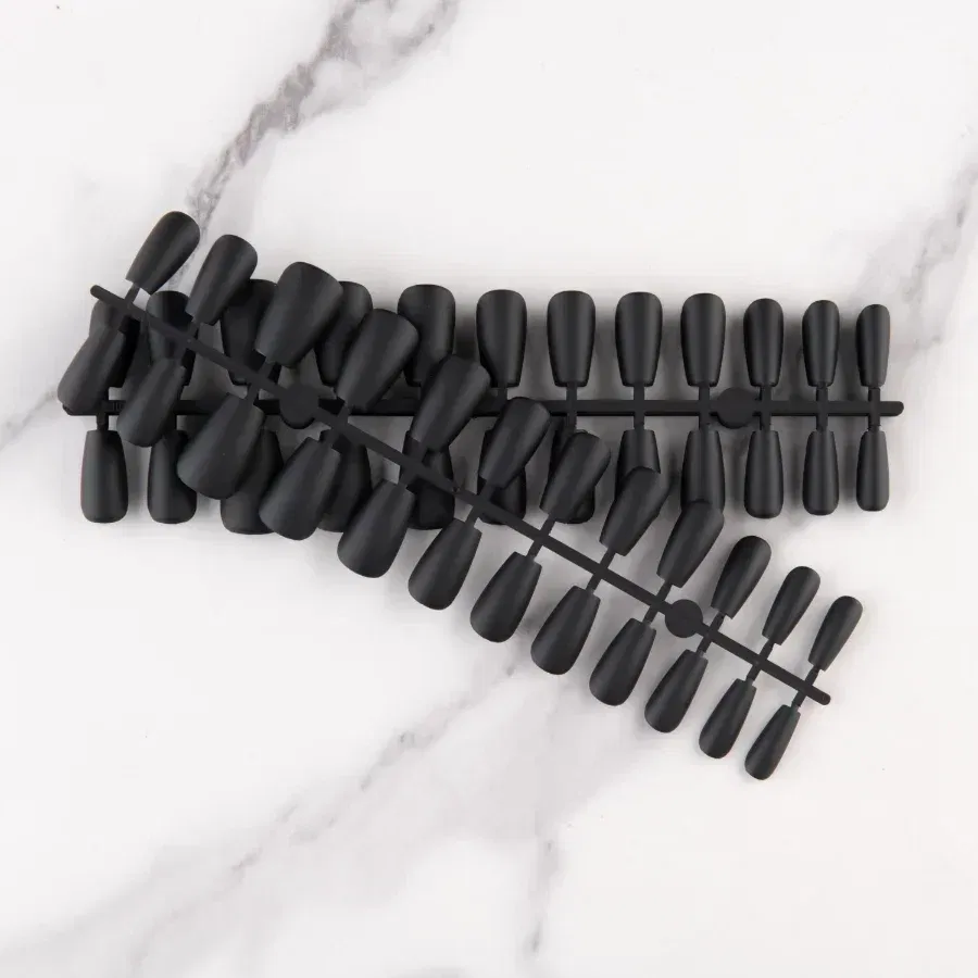 Color: SKY BLUE - 24Pcs Blue Frosted Matte Square False Nail Ballet Press on Nails Tips for Nails Art Artificial Fingernails Fake Nail