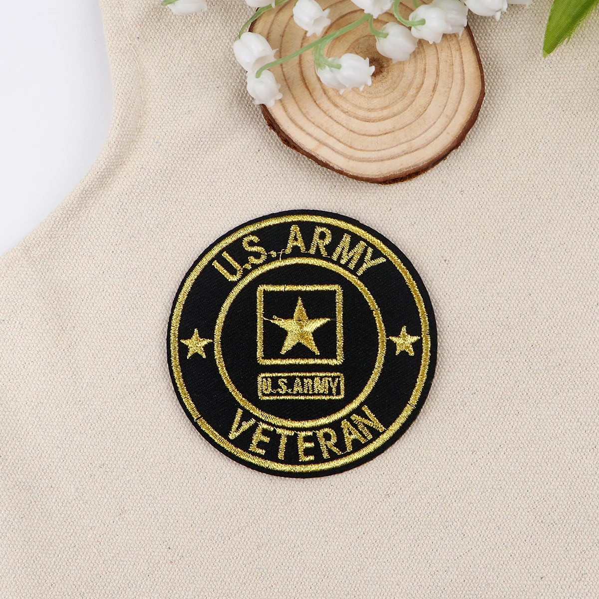 Veteran Vintage Embroidery Patch Iron On Patches For Clothing Thermoadhesive Patches On Clothes DIY Sew Badges
