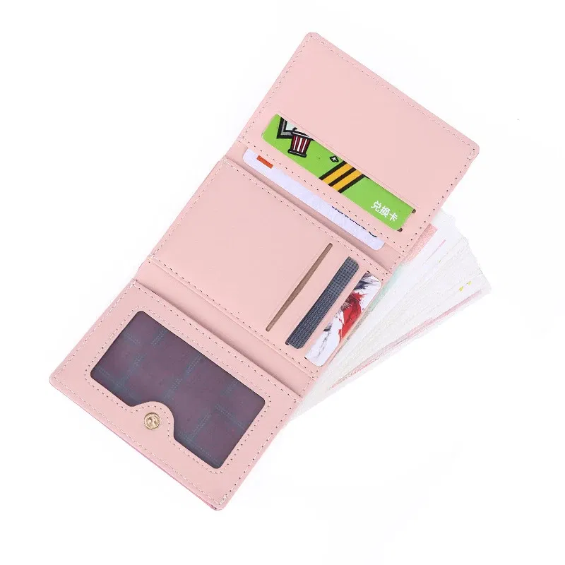 Color: Blue - Women'sWallets Fashion Rainbow Credit Card Holder Purses with Coin Pocket for Women Portable Short PU Leather Cute Wallet