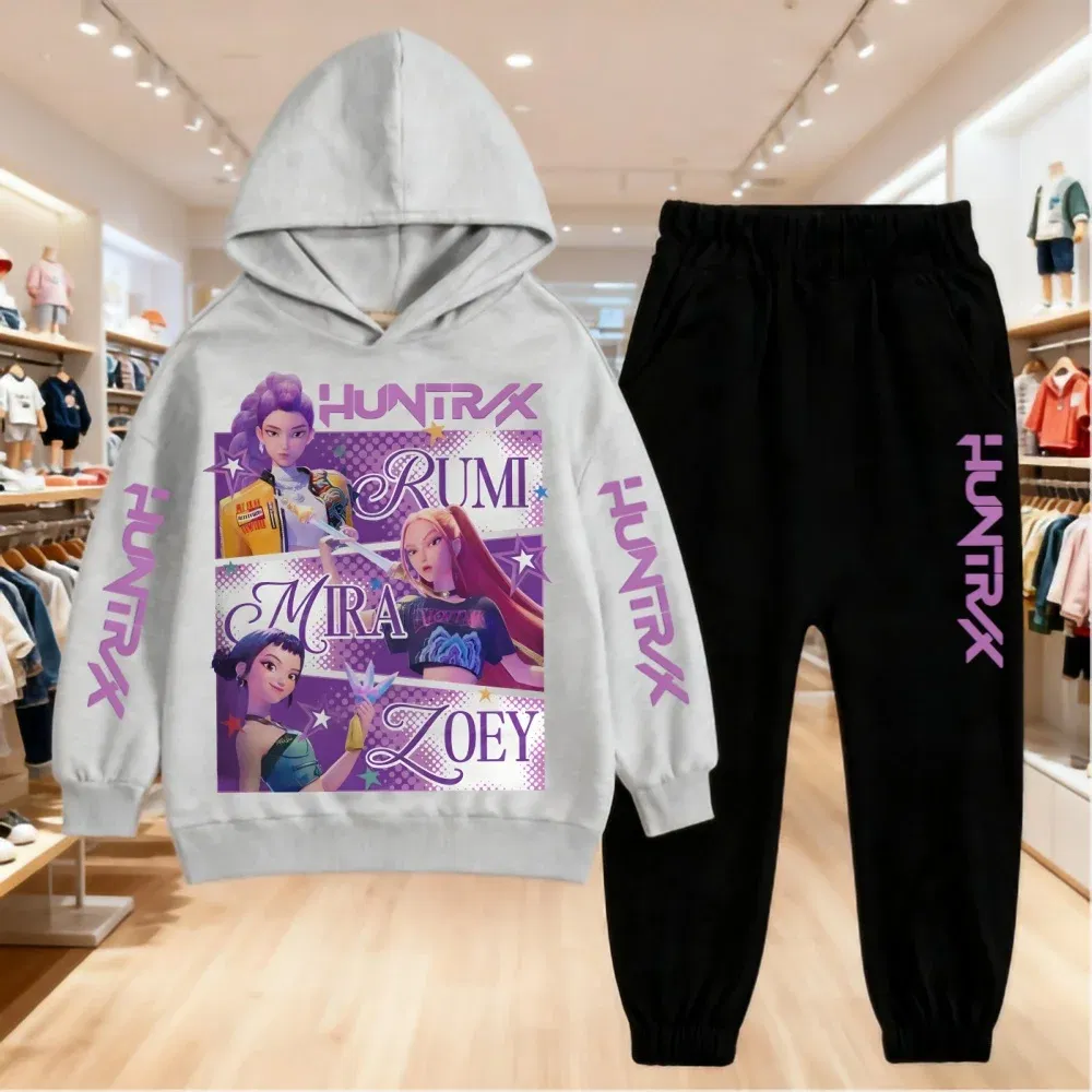 Color: Red, Kid Size: 10 - 2025 KPop Demon Hunters Kids Hoodie Set Boys Teen Girls Hoody Sweatshirts With Pants Tracksuit Children's Autumn Clothing 2pcs