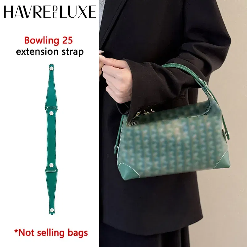 Color: Brown - Bag extended shoulder strap for Goyard Bowling 25 toiletries bag handle shoulder replacement strap bag modification accessories