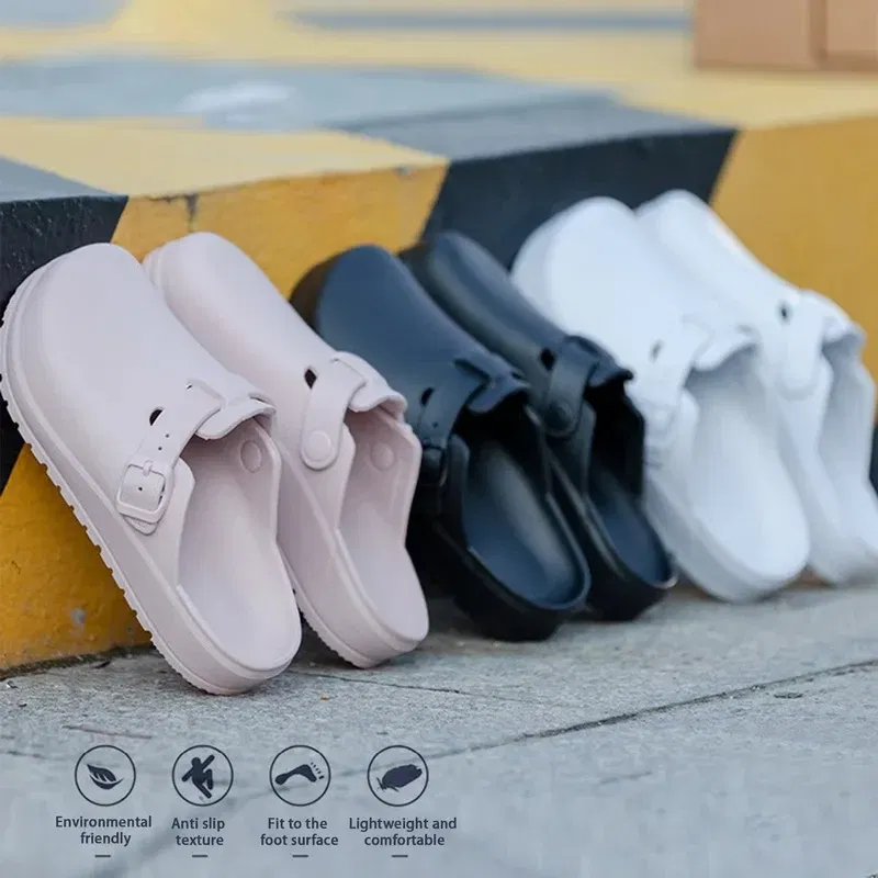 Color: BRONZE, Shoe Size: 43 - Eyriphy Women Clogs Slippers Men Working Shoes Nurses Soft Eva Slides Anti-Slip Lab Waterproof Medical Slippers Fashion Sandals