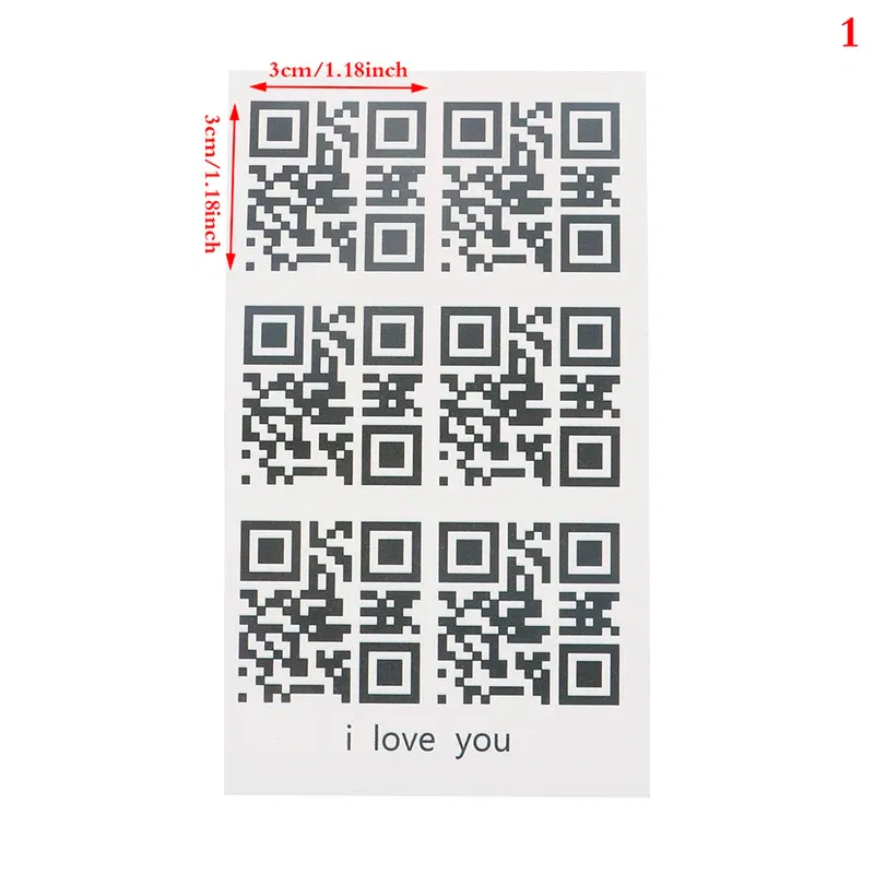 Color: monochrome - Temporary Tattoo Sticker for Men Women Creative Love QR Code Fake Tattoo for Lovers Adults Wrist Body Art Waterproof