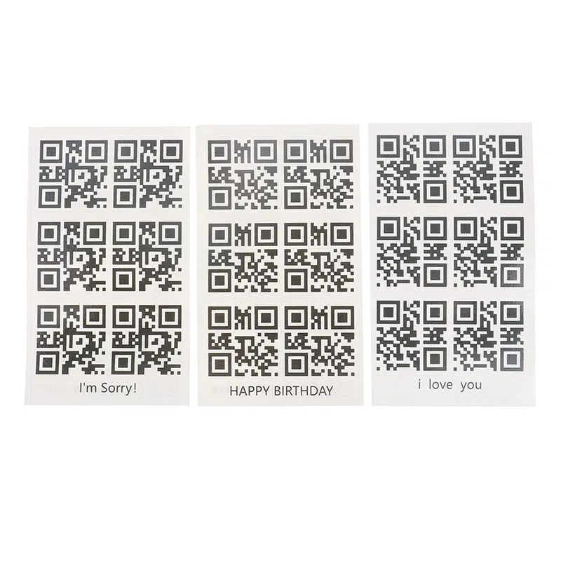 Color: monochrome - Temporary Tattoo Sticker for Men Women Creative Love QR Code Fake Tattoo for Lovers Adults Wrist Body Art Waterproof