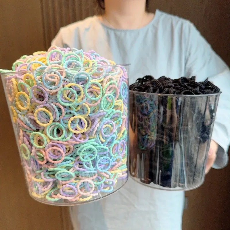 Color: Lavender - [50Pcs/lot] Baby Rubber Band Does Not Hurt The Hair Small Thumb Ring High Elastic Thread Toddler Seamless Scrunchies Set