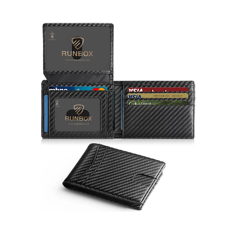 Color: black, Ships From: CHINA - Men's Wallet Ultra Thin Rfid Leather with ID Window Multi Card Carbon Fiber Wallet