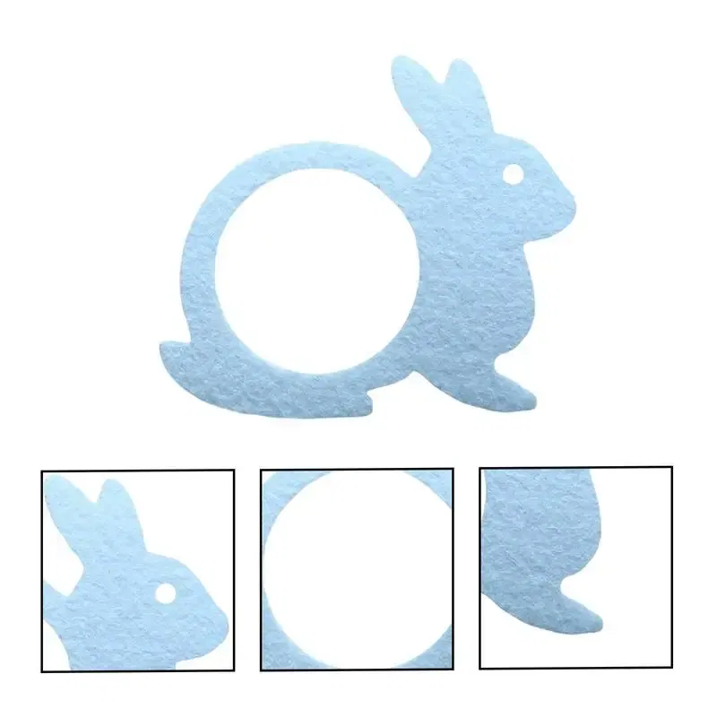 Ships From: CN, Color: Blue - Napkin Ring Holder 4pcs Rabbit Bunny Ring For Dinner Napkin Spring Party Ornaments For Gatherings Buffets Banquet Picnics