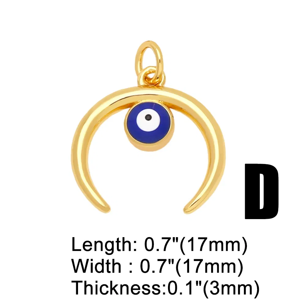 Metal color: VIOLET - OCESRIO Multicolor Little Turkish Eye Bracelet Earring Charm Copper Gold Plated CZ Evil Eye Jewelry Making Supplies chma180