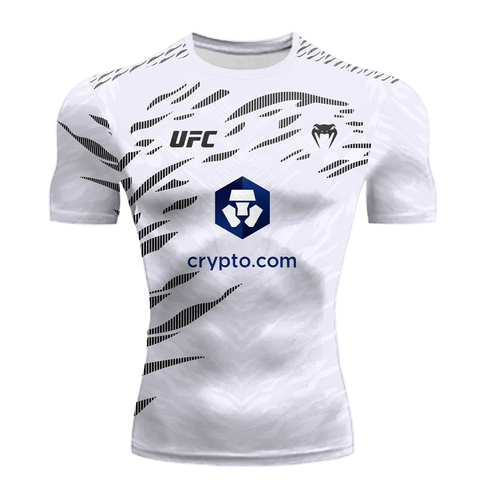 Color: black, Size: S - 2025 New quick-drying tops for Summer  Men's UFC Fusion by Venum Black/Gold Alex Pereira Authentic Fight Night Champion Walkout